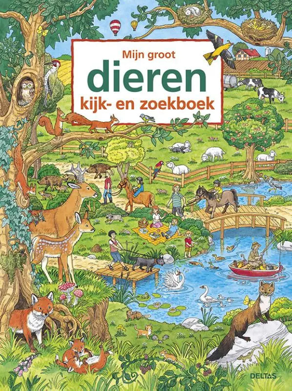 Mijn groot dieren kijk- en zoekboek door deltas is een kleurrijk dierenboek voor jonge lezers met groot dieren spotting
