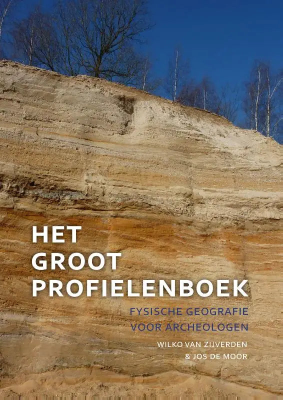 Het groot profielenboek met wit gedrukte titel op een aardetinten sedimentair gesteente achtergrond van sidestone press