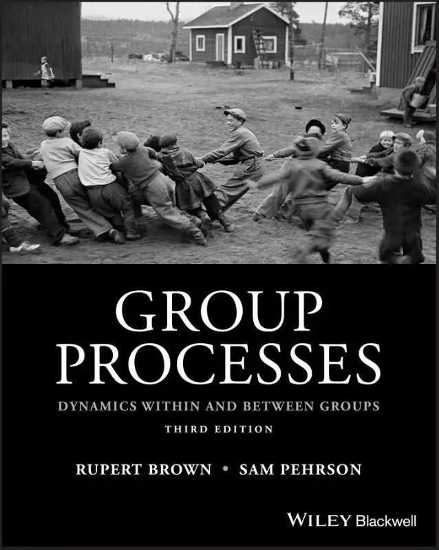 Zwart-witte boekcover van group processes derde editie door Rupert Brown en Sam Pehrson over dynamics within and between groups