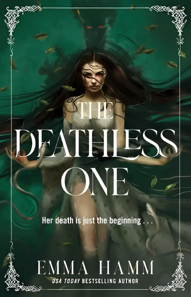 The deathless one book cover by hamm e features a pale woman with white face markings against a teal-green background