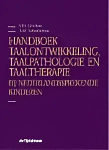 Handboek taalontwikkeling met witte tekst op paarse cover voor nederlandssprekende kinderen door anne marie schaerlaekens