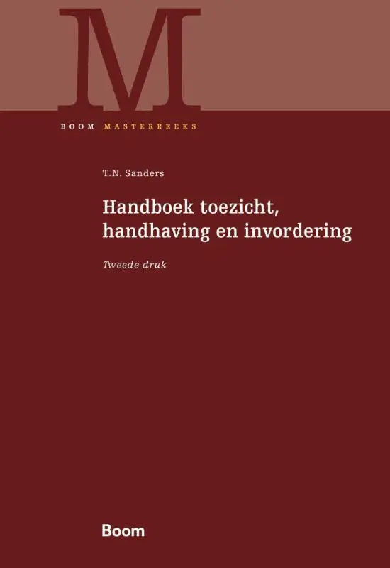 Dieprode hardcover handboek toezicht met minimalistisch ontwerp door t.n. uitgegeven door koninklijke boom uitgevers