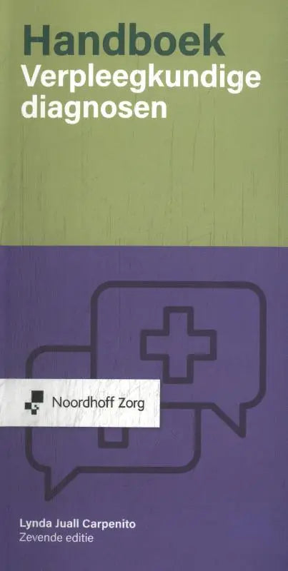 Groene en paarse hardcover handboek verpleegkundige diagnosen van lynda juall carpenito, uitgegeven door noordhoff zorg