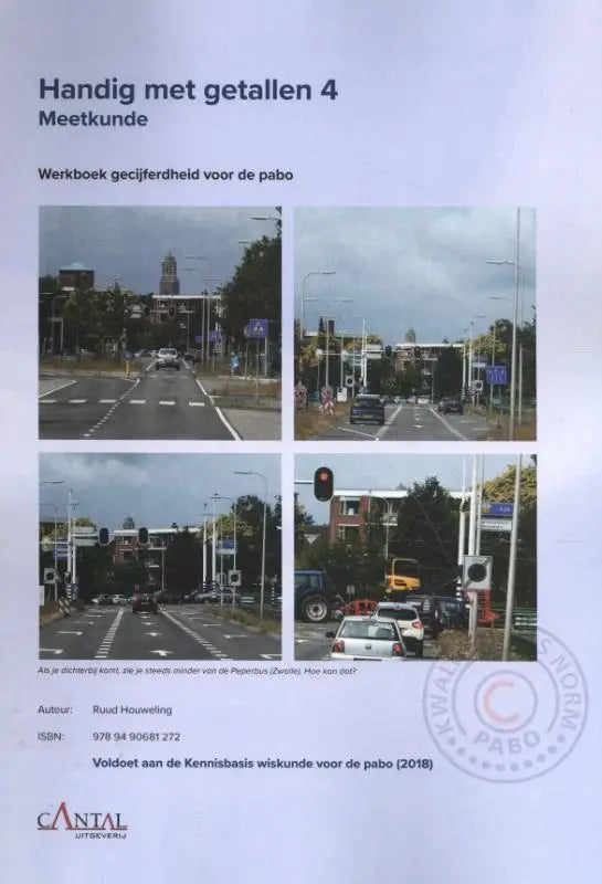 Cover van het Nederlandse rekenwerkboek gecijferdheid handig met getallen 4 meetkunde door riaad houweling 2018