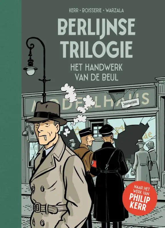 De cover van het stripboek berlijnse trilogie het handwerk van de beul toont een gestileerde illustratie met gedempte kleuren en sterke lijnen