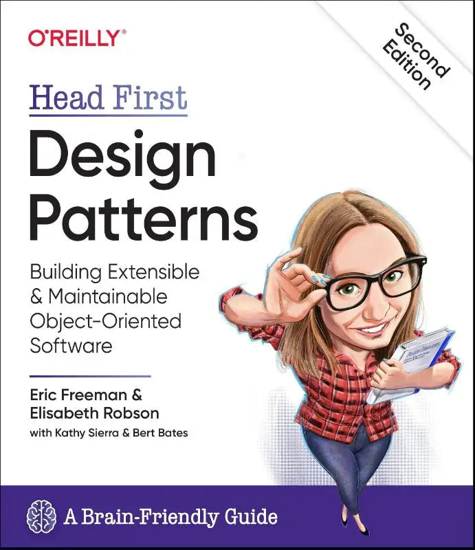 Cover van het o’reilly head first design patterns boek tweede editie met focus op objectgeoriënteerd ontwerp patterns