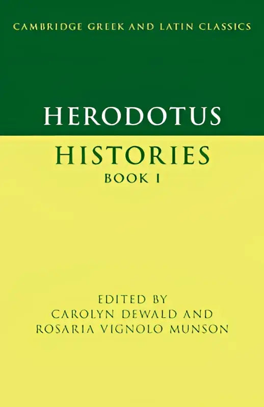 Groen en geel gebonden boek herodotus histories book i bewerkt door carolyn dewald en rosaria vignolo munson