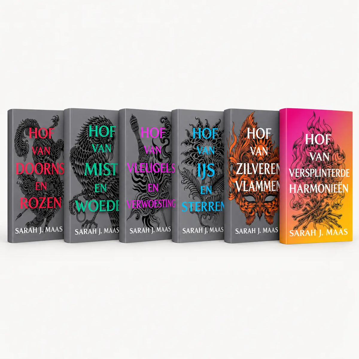 De nederlandse hardcover paperback set hof van doorns en rozen 1 t/m 6 van sarah j. maas in luxe uitvoering
