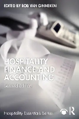 De hardcover editie van hospitality finance and accounting heeft een witte omslag met zwarte tekst en het logo van de uitgever