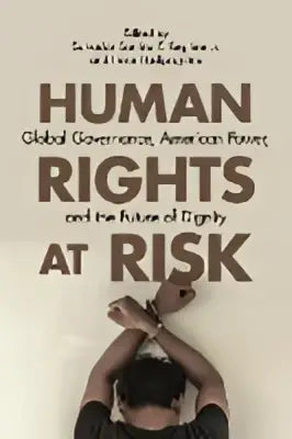 De boekomslag van human rights at risk toont de titel in zwarte serif letters tegen een beige achtergrond