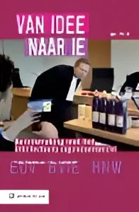Promotionele poster van van idee naar ie met dtc logo en wolters kluwer nederland branding op witte achtergrond