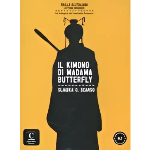 Boekomslag met silhouet van een vrouw in een kimono voor Il kimono di Madama Butterfly (A2)