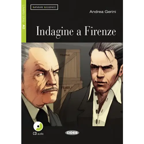 Boekomslag met twee mannen voor het leerboek Imparare leggendo A2 met cd