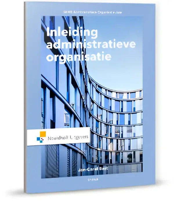 Blauw hardcover boek titled inleiding administratieve organisatie door jan-carel buit voor administratieve organisatie studie