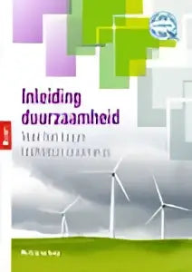 Een stapel witgroene boekjes inleiding duurzaamheid van koninklijke boom uitgevers voor hoger onderwijs