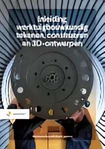 Zwarte metalen cirkel met ingewikkelde gravures en russische tekst voor inleiding werktuigbouwkundig tekenen product