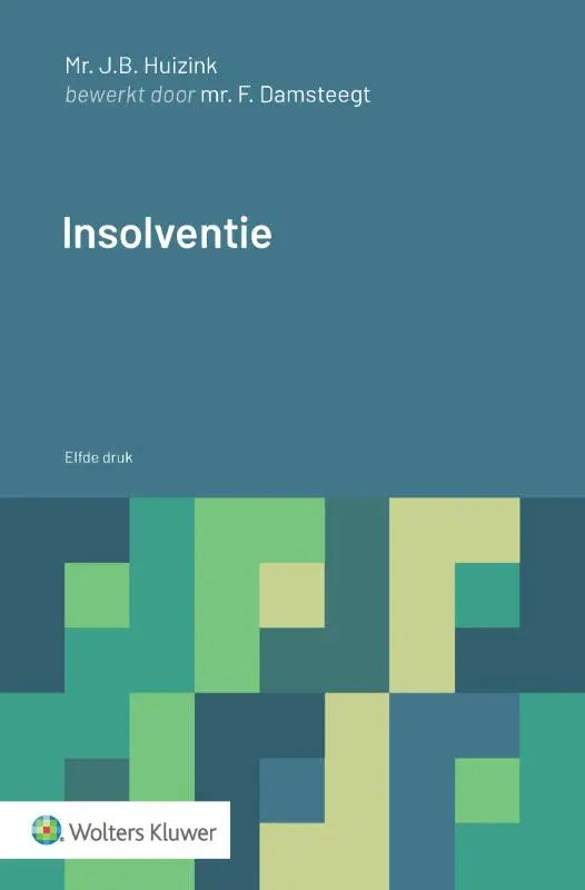 Boekcover van insolventie door wolters kluwer nederland met minimalistisch ontwerp en geometrisch patroon