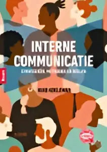 Abstract kleurrijk ontwerp met silhouetten van mensen voor interne communicatie door huib koeleman, koninklijke boom uitgevers