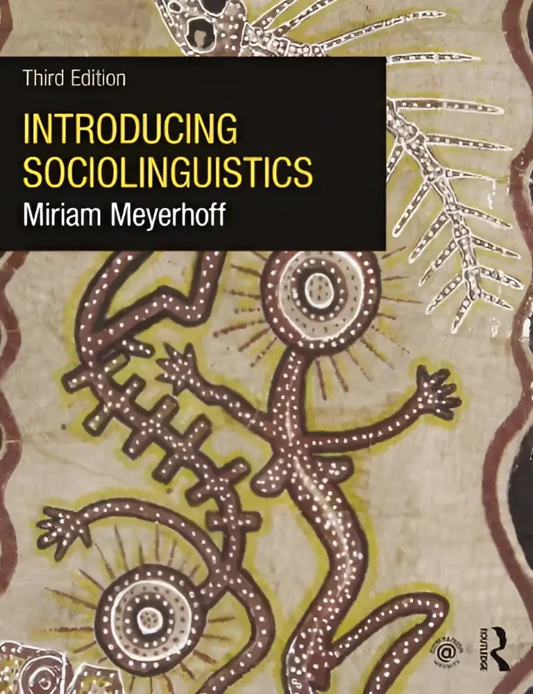 Hardcover boek introducing sociolinguistics derde editie met geïllustreerde beige en bruine figuren, is been revised and