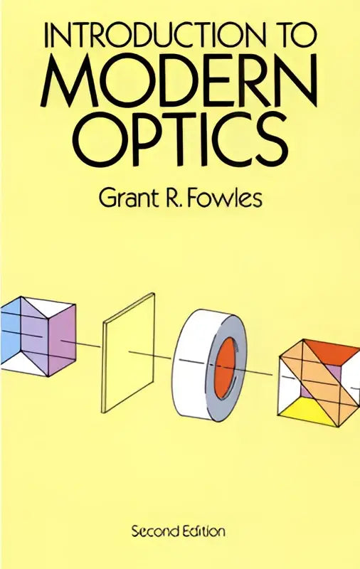 Gele boekomslag met zwarte tekst over modern optics voor studenten door Grant R in het boek introduction to modern optics