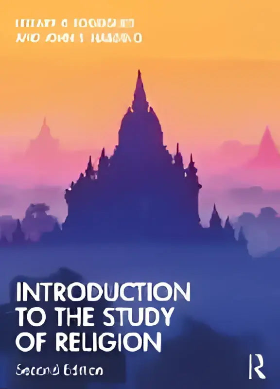 De boekomslag van introduction to the study of religion toont een silhouet van een tempel bij een oranje paarse zonsondergang
