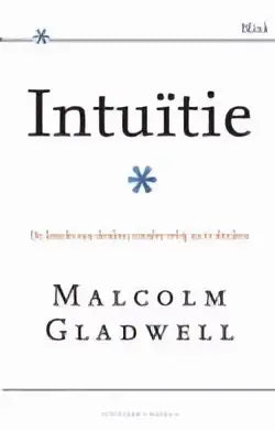 De boekcover van intuitie toont een zwarte serif titel met decoratieve stervormige symbolen en verwijst naar onbewust denken