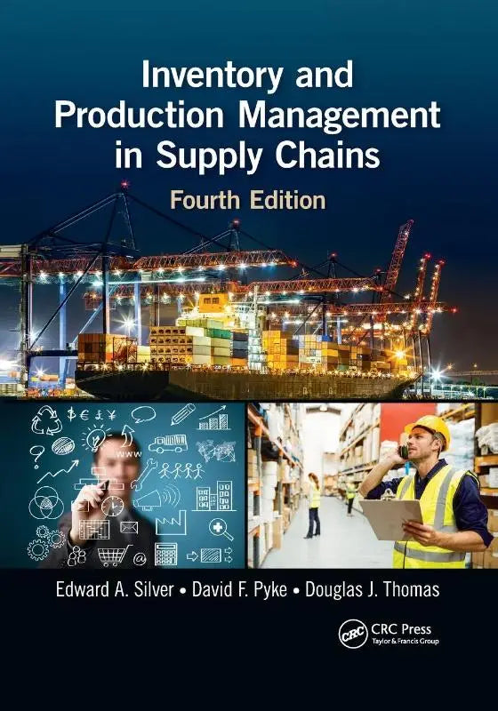 De boekomslag van inventory and production management in supply chains vierde editie door edward a met focus op inventory en production management