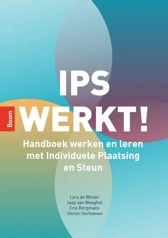 Het handboek werken ips werkt met individuele plaatsing toont een kleurrijke cover met witte tekst en overlappende cirkels