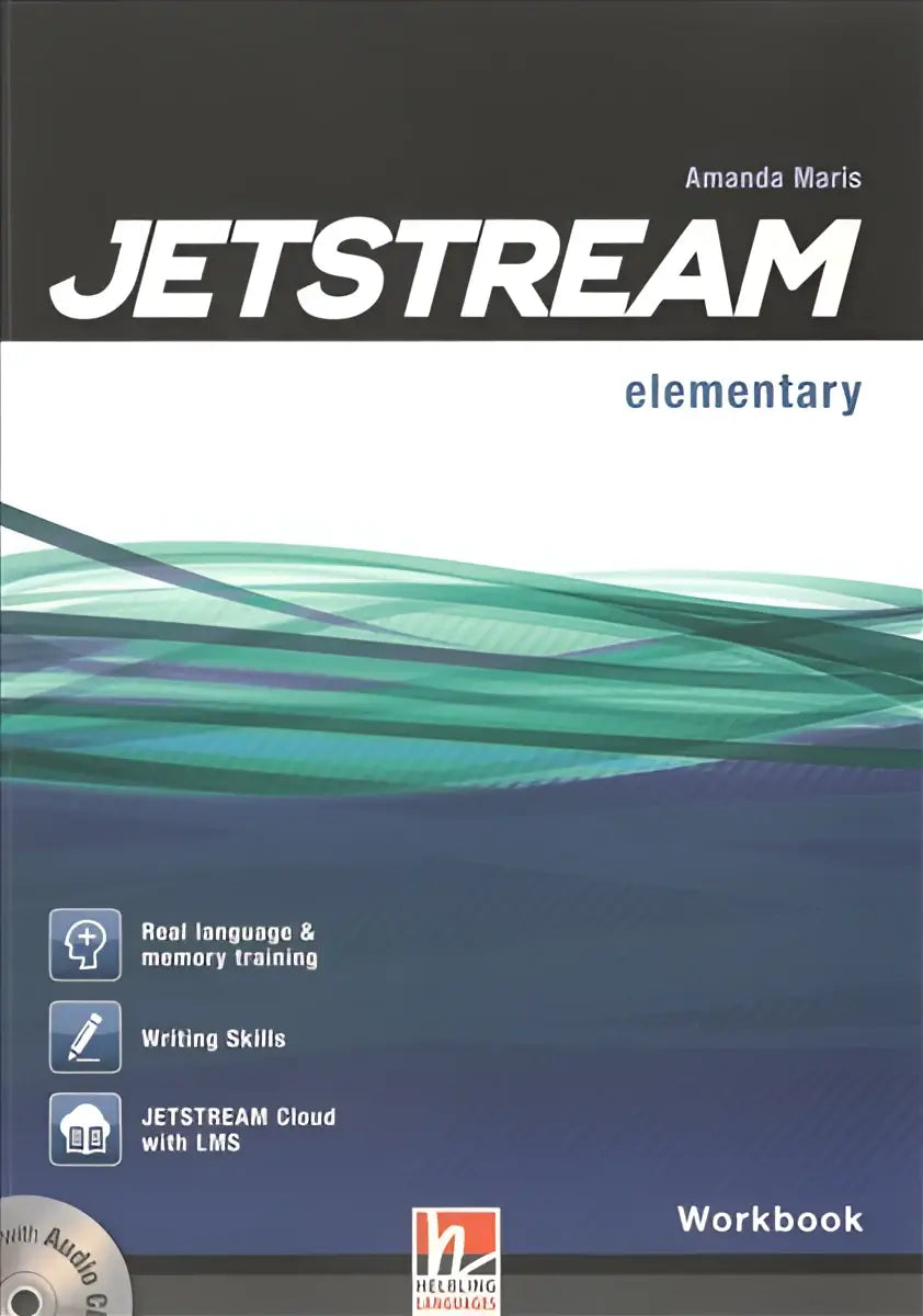 Jetstream Elementary Workbook + e-zone door Amanda Maris, golvende teal-blauwe cover