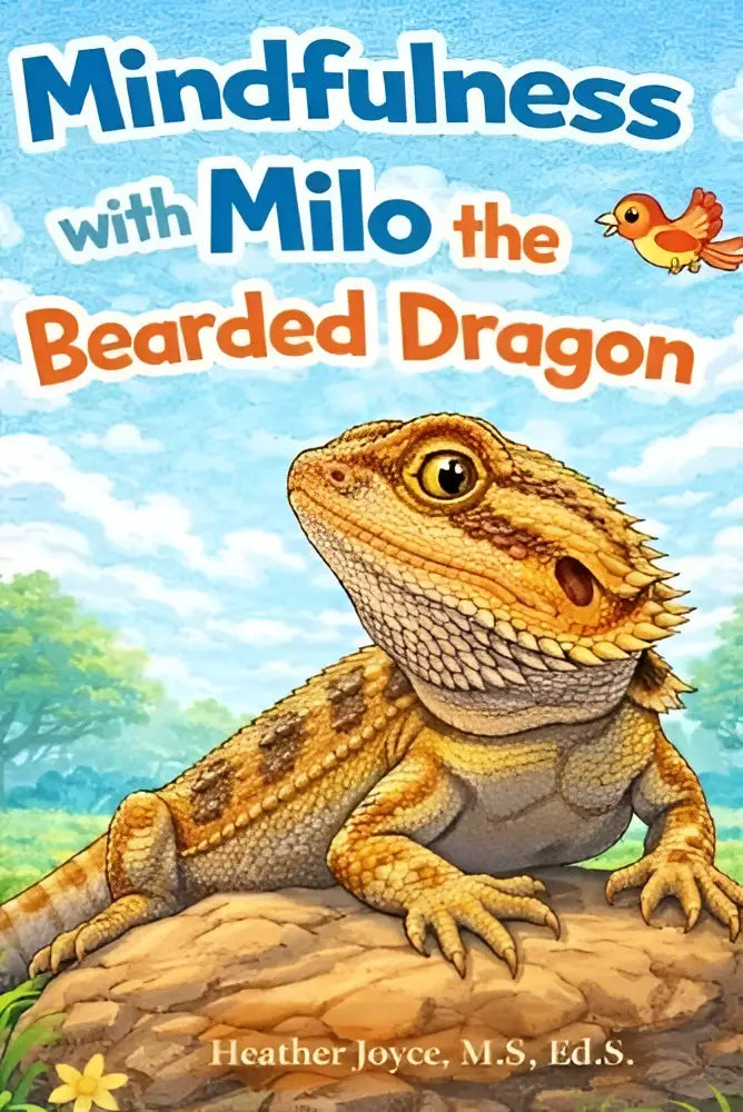 Een charmant geïllustreerde baardagame met aardetinten en vriendelijke uitdrukking in mindfulness with milo