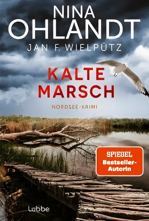 De boekcover van kalte marsch door nina ohlandt en jan f toont een strak ontwerp passend bij het thema kalte marsch