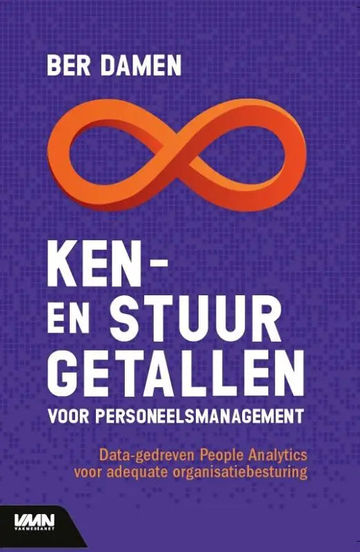 De ber damen boekcover toont een oranje oneindigheidssymbool en de titel ken- en stuurgetallen in wit op paarse achtergrond