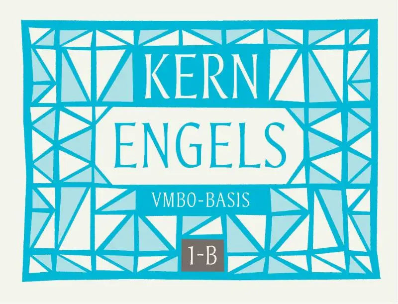 Blauw geometrisch patroon label voor kern engels vmbo-basis 1-b in het product kern engels