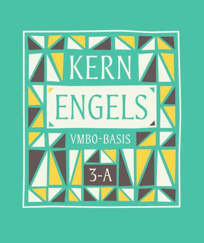 Teal en gele geometrische logo voor kern engels vmbo-basis 3-a in het product kern engels
