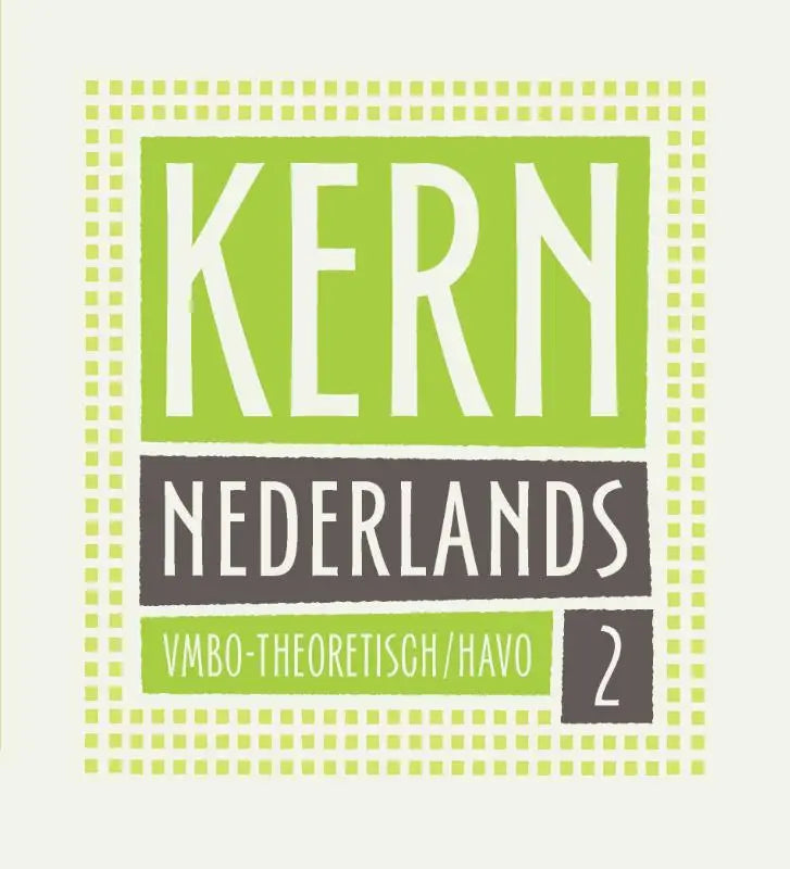 Groen en grijs grafisch logo met de tekst kern nederlands op de voorkant van het product kern nederlands