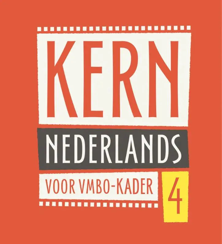 De kern nederlands product toont een retro logo met rode letters op een witte achtergrond