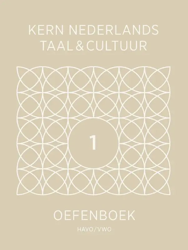 Beige cover textbook kern nederlands with minimalist geometric design and white text on the front