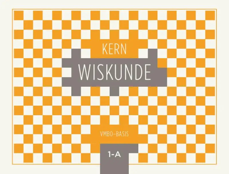 Oranje wit geruit kaft van een kern wiskunde leerboek voor wiskundige studie en oefening
