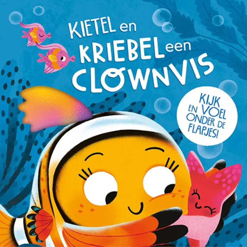 Een vrolijke gele clownvis met zwarte strepen en oranje vinnen in een wit astronautenhelm voor jonge lezers