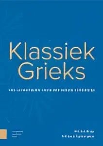 De blauwe omslag van het klassiek grieks boek van adriaan rademaker en michel buijs met witte serif tekst