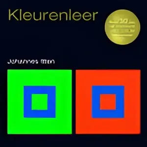 Boekcover van kleurenler van johannes itten met groene en rode panelen en blauwe binnenvierkanten door vbk media decoratieve kunst