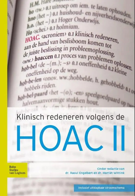 De boekcover van klinisch redeneren volgens de hoac ii door harriët wittink toont blauwe tekst op witte achtergrond met gele accenten en bsl media logo