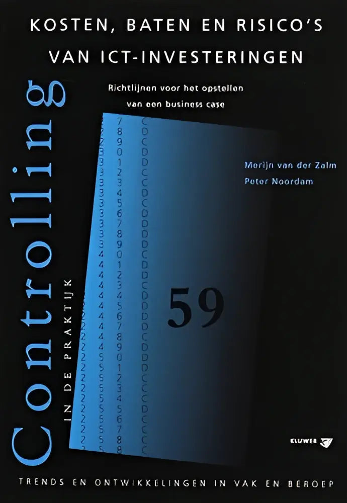 Blauw hardcover boek controlling in de praktijk met grid patroon en nummer 59 van koninklijke boom uitgevers