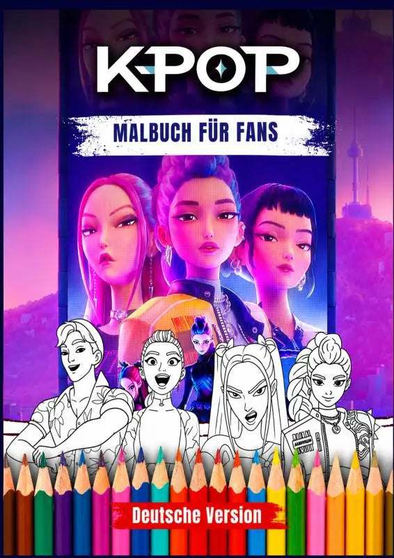 Kpop malbuch malvorlagen ein episches abenteuer mit bunten idols und farbstiften für erwachsene und kinder