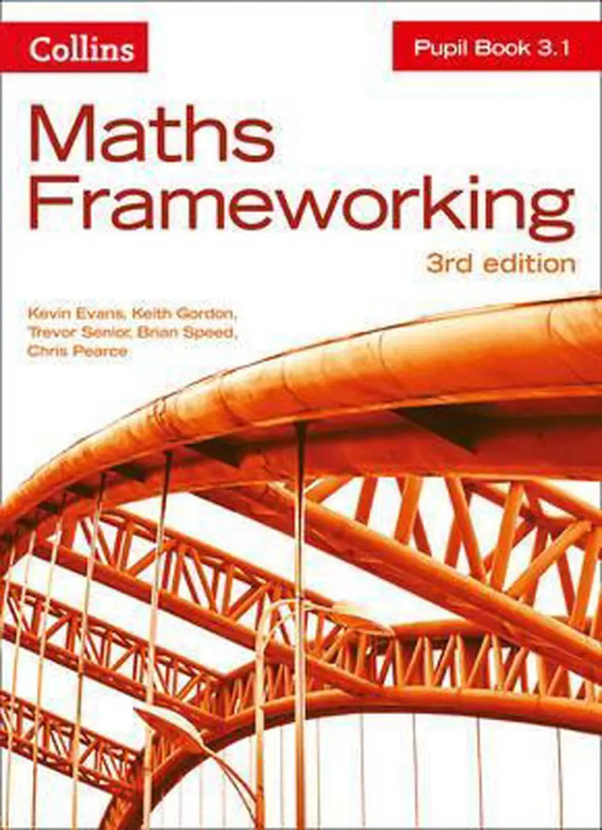 Ks3 maths pupil book 3.1 derde editie met levendige oranje stalen brug op cover voor wiskundig redeneren en oefenvragen met vlaggetjes