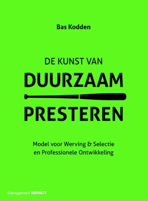 Heldere groene boekcover van de kunst van duurzaam presteren door bas k odden voor professionele ontwikkeling