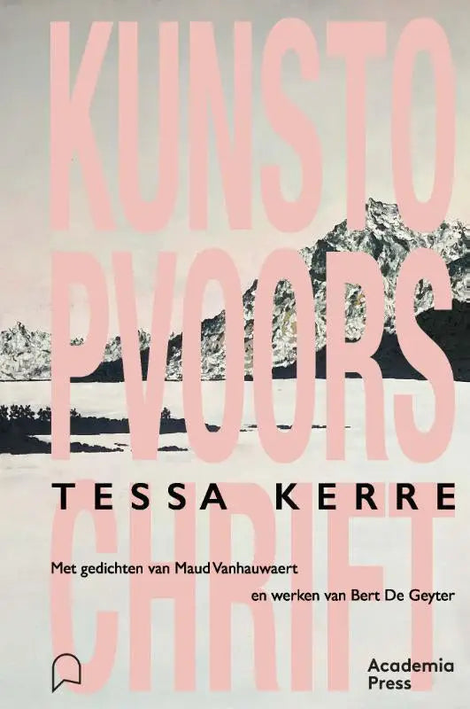 Roze en zwarte boekomslag kunstpoërs door tessa kerre in de serie karakters over maatschappij algemeen door academia press