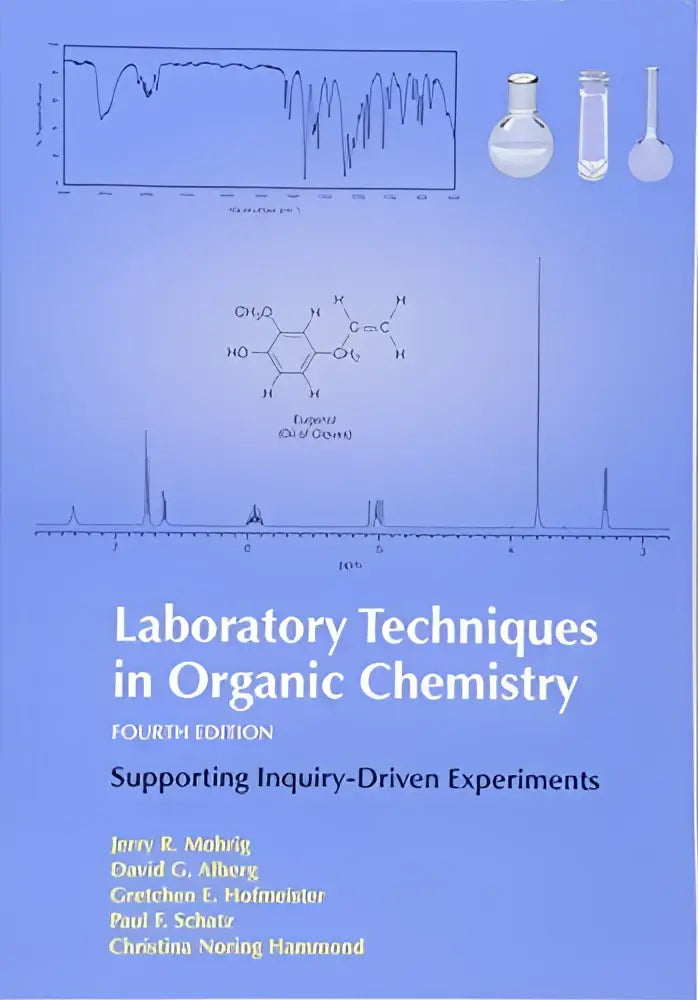 Blauw leerboeklaboratoriumtechnieken in organische chemie vierde editie met chemische structuren en laboratoriumglaswerkillustraties