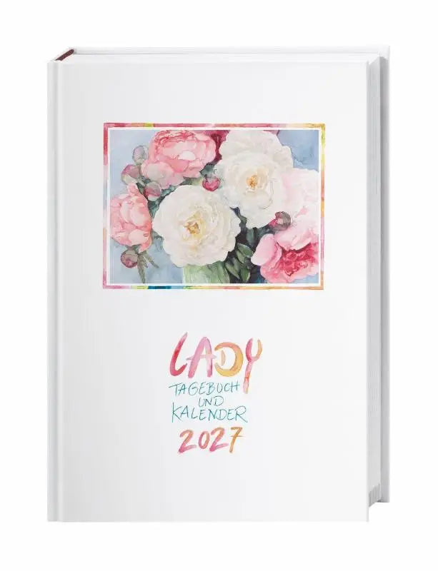 Wit hardcover a5 2027 liebevoll gestalteter taschenkalender mit aquarellrosen und bunten lettern