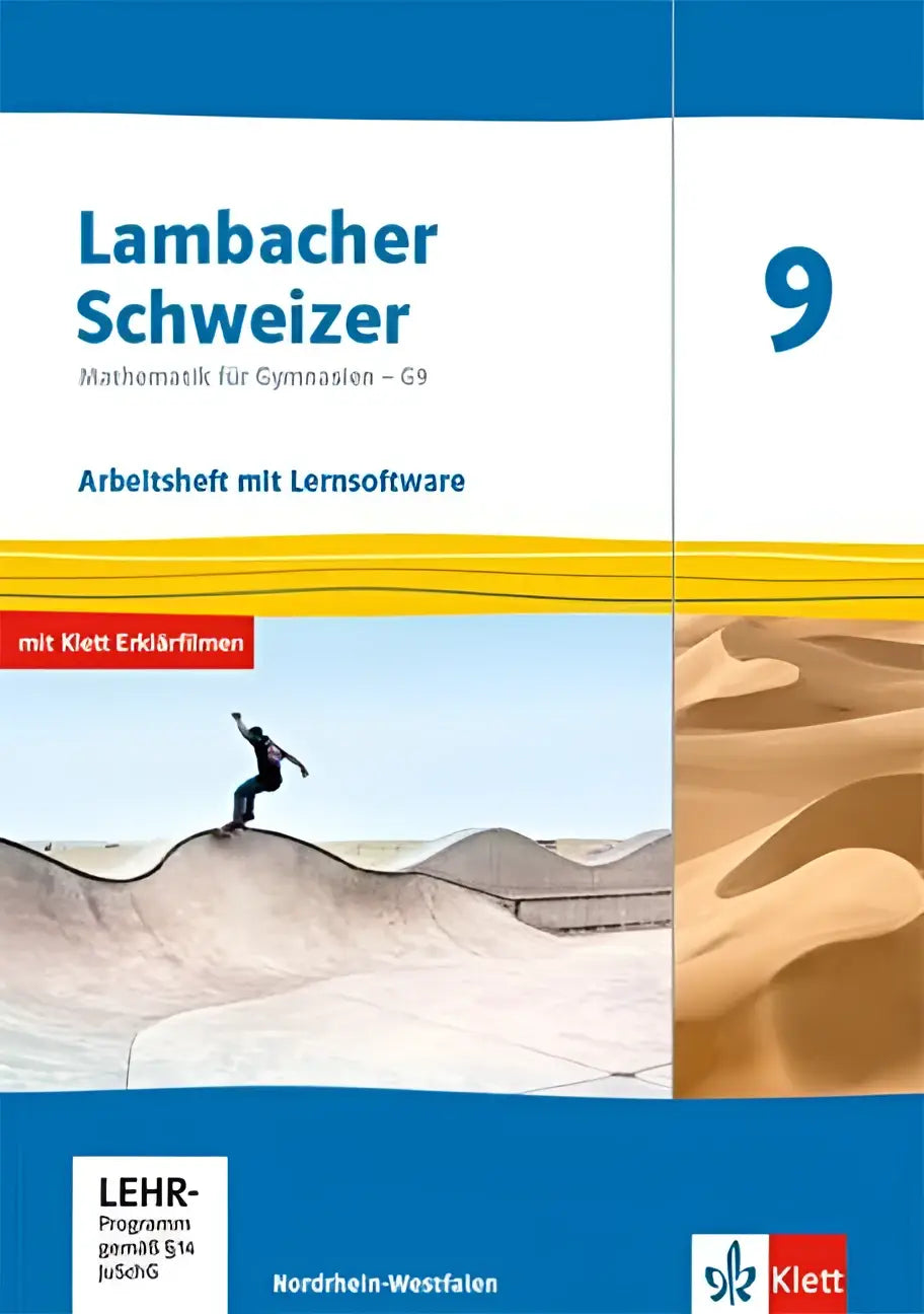 Lambacher schweizer mathematik 9 werkboek met gelamineerde omslag en woestijnthema illustratie voor klasse 9
